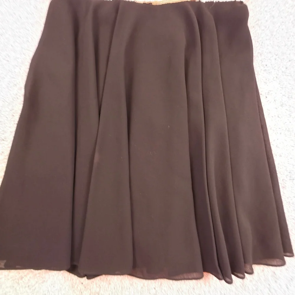 GB Sequin Bodice Strapless Dress Womens Large Black Gold Geometric Mini Cocktail